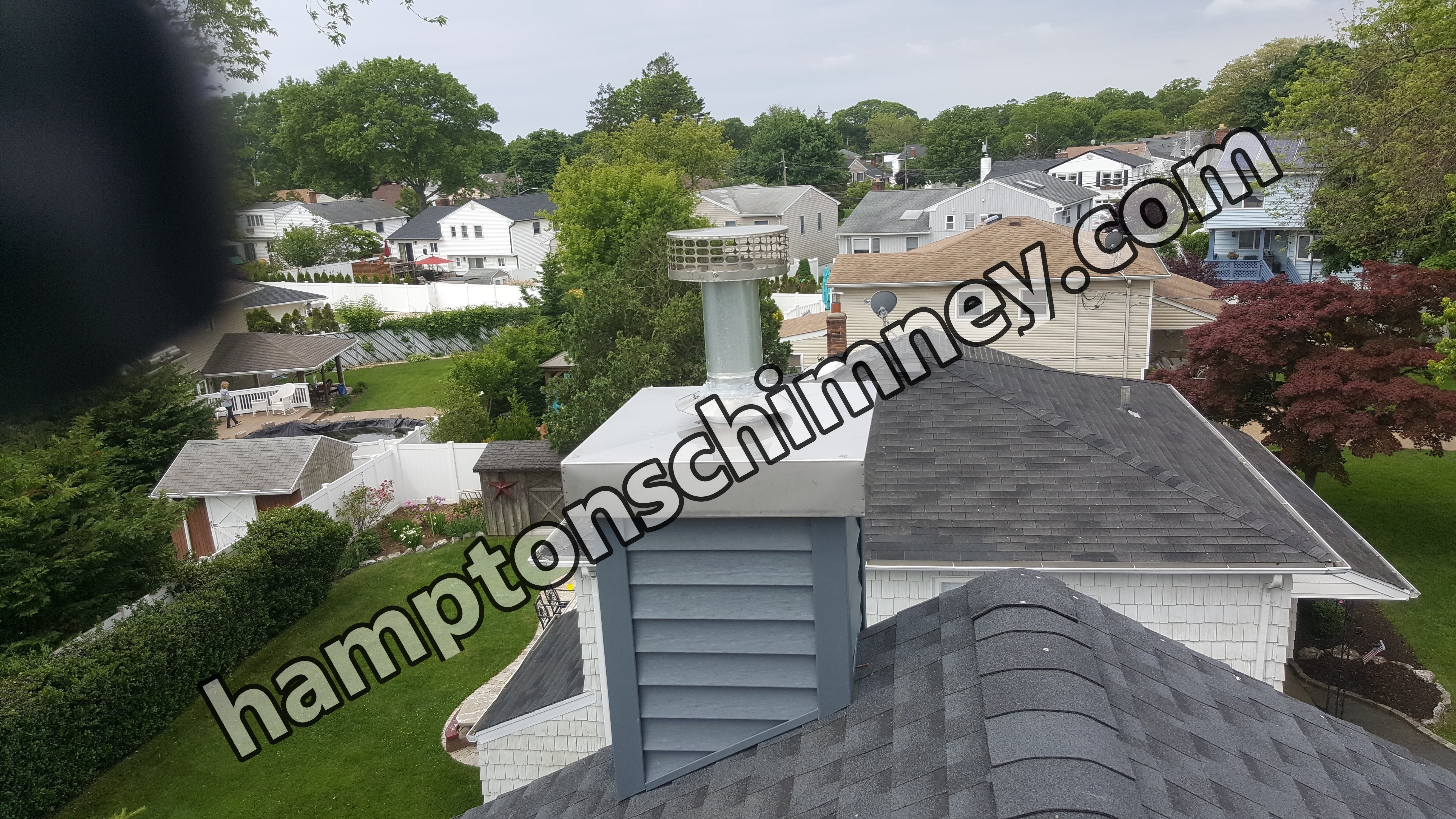 Complete chimney crown rebuild and waterproofing in The Hamptons, New York