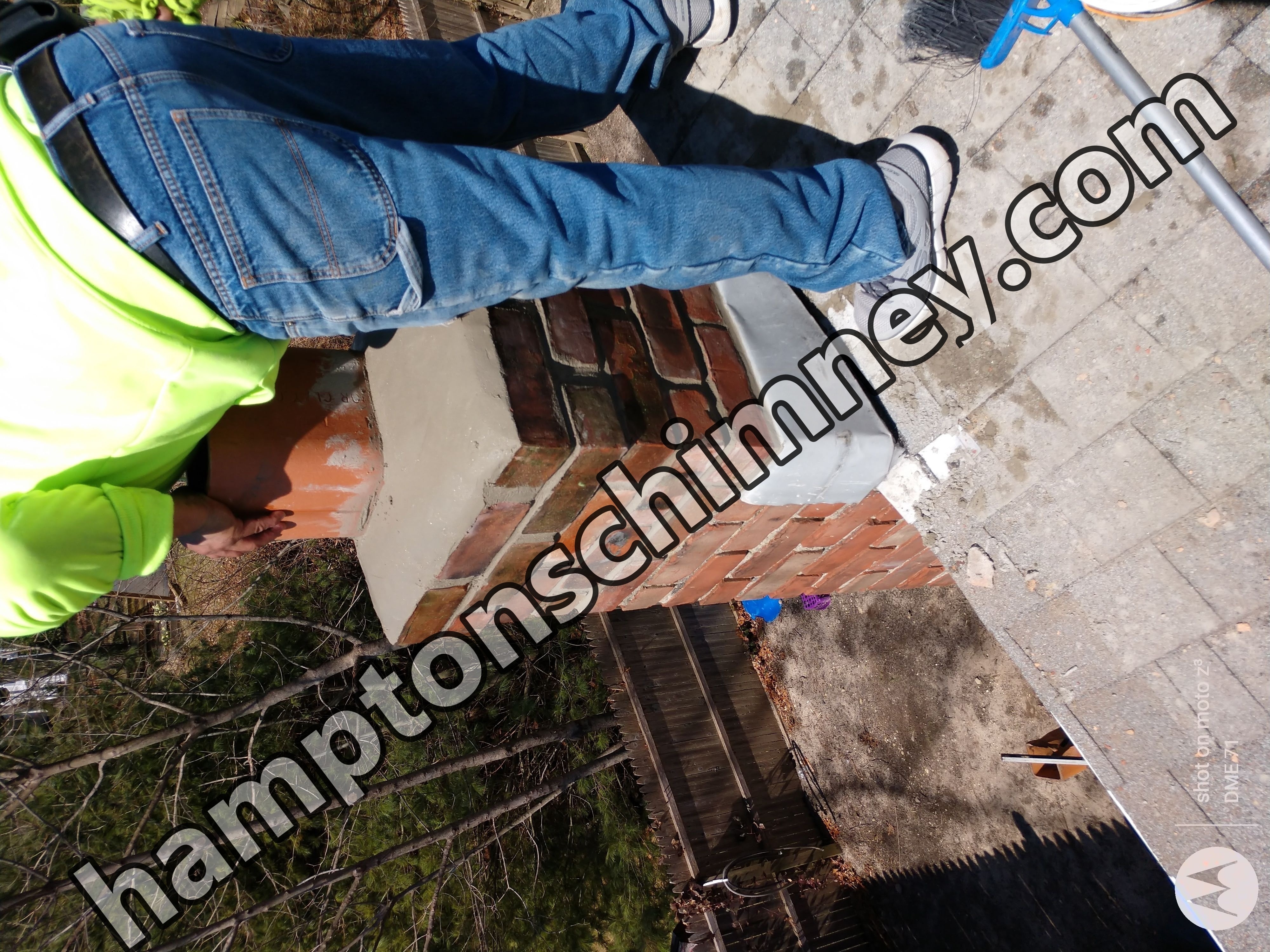 Cracked chimney professionally repaired in The Hamptons, NY